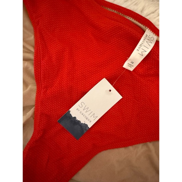 Swim By Cacique Red Tie Side Bikini Swimsuit Set Women's Plus Size 26‎ NWT - Picture 2 of 5